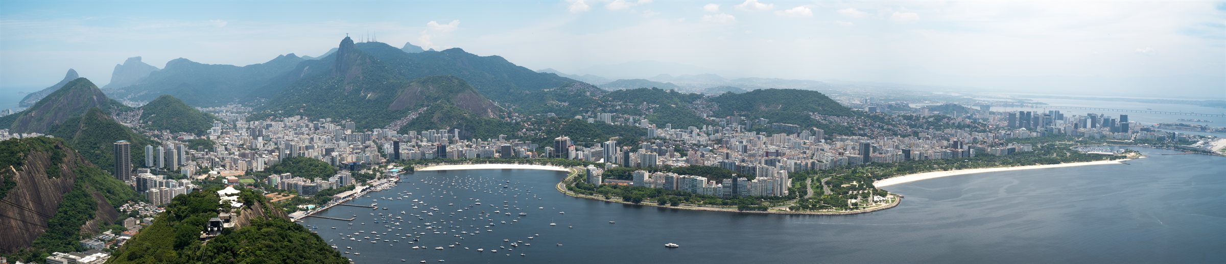 Rio de Janeiro spread around its bay, seen from high above
