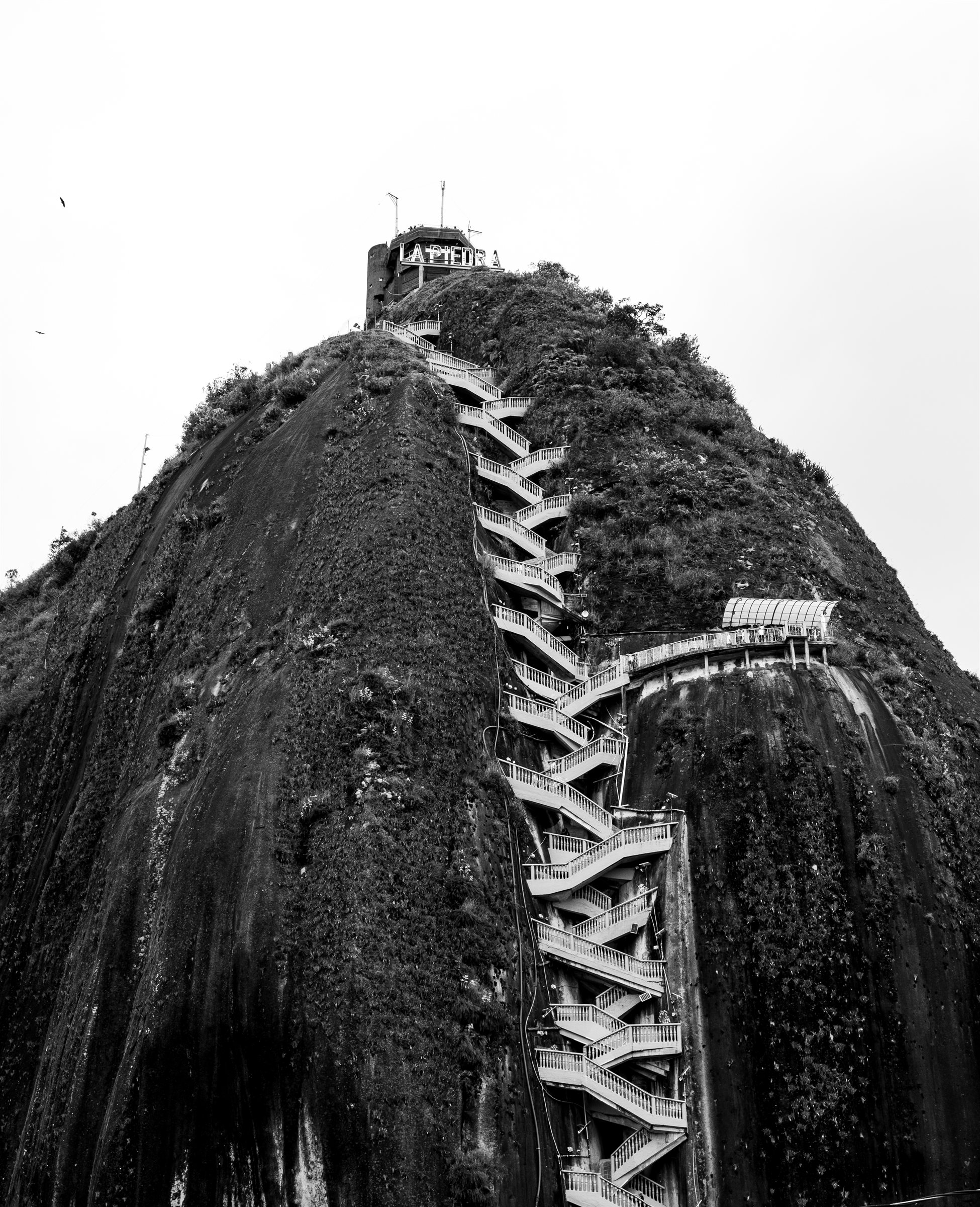 The great rock of El Peñón de Guatapé and its zig-zag staircase